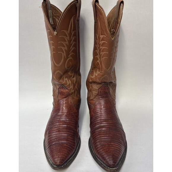 NOCONA Exotic LIZARD Leather COWBOY BOOTS Brown Men Size 9.5 - Picture 2 of 12